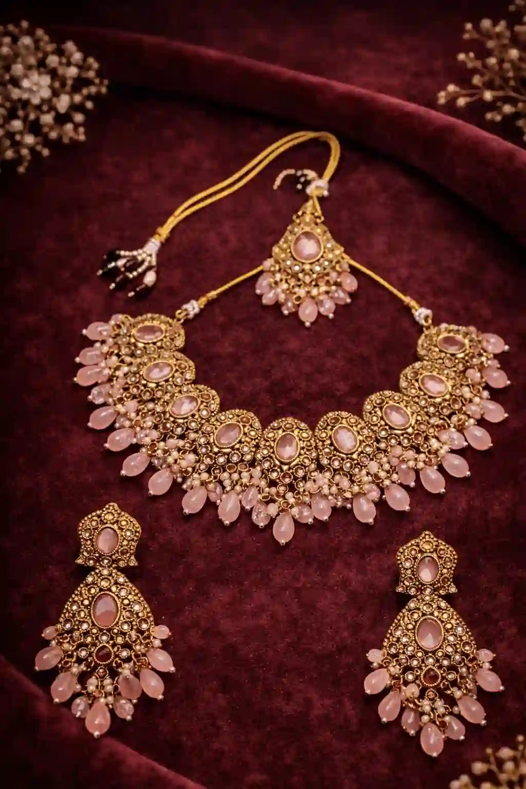 Royal Heritage Bridal Necklace Set with Earrings & Tikka