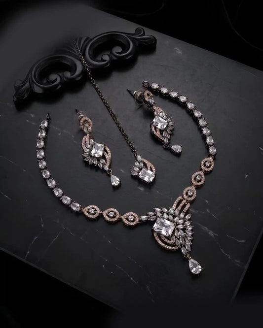 Zivara Dual Polish AD Necklace Set