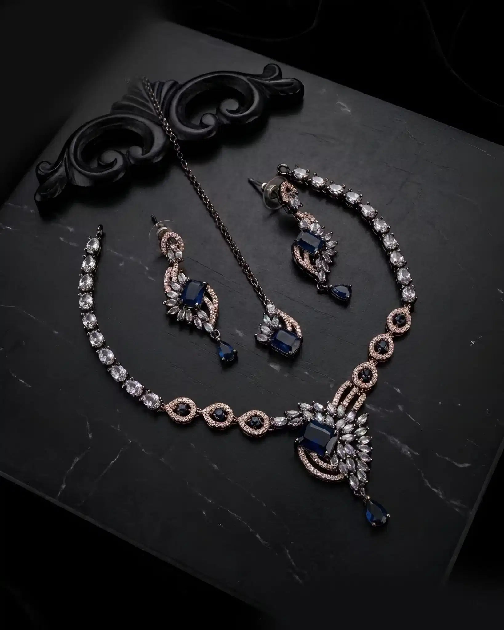 Zivara Dual Polish AD Necklace Set