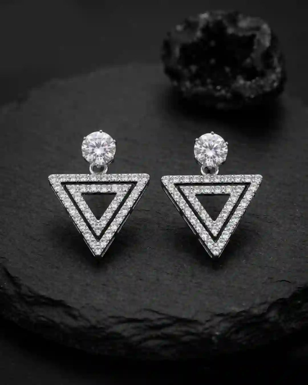 Zivara Duo Earrings Tops – Elegant Dual Design in Gold & Silver