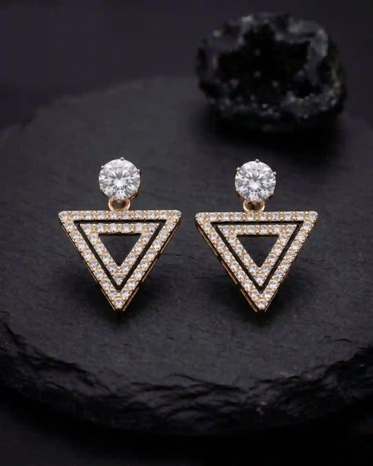 Zivara Duo Earrings Tops – Elegant Dual Design in Gold & Silver