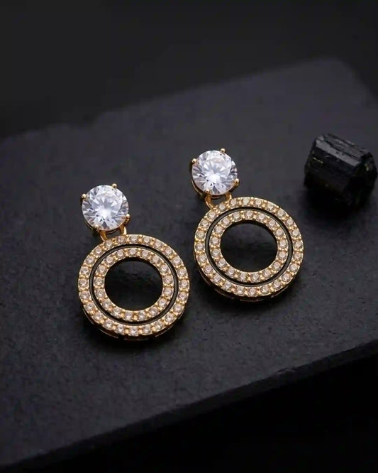 Zivara Duo Earrings Tops – Modern Chic Design in Gold & Silver